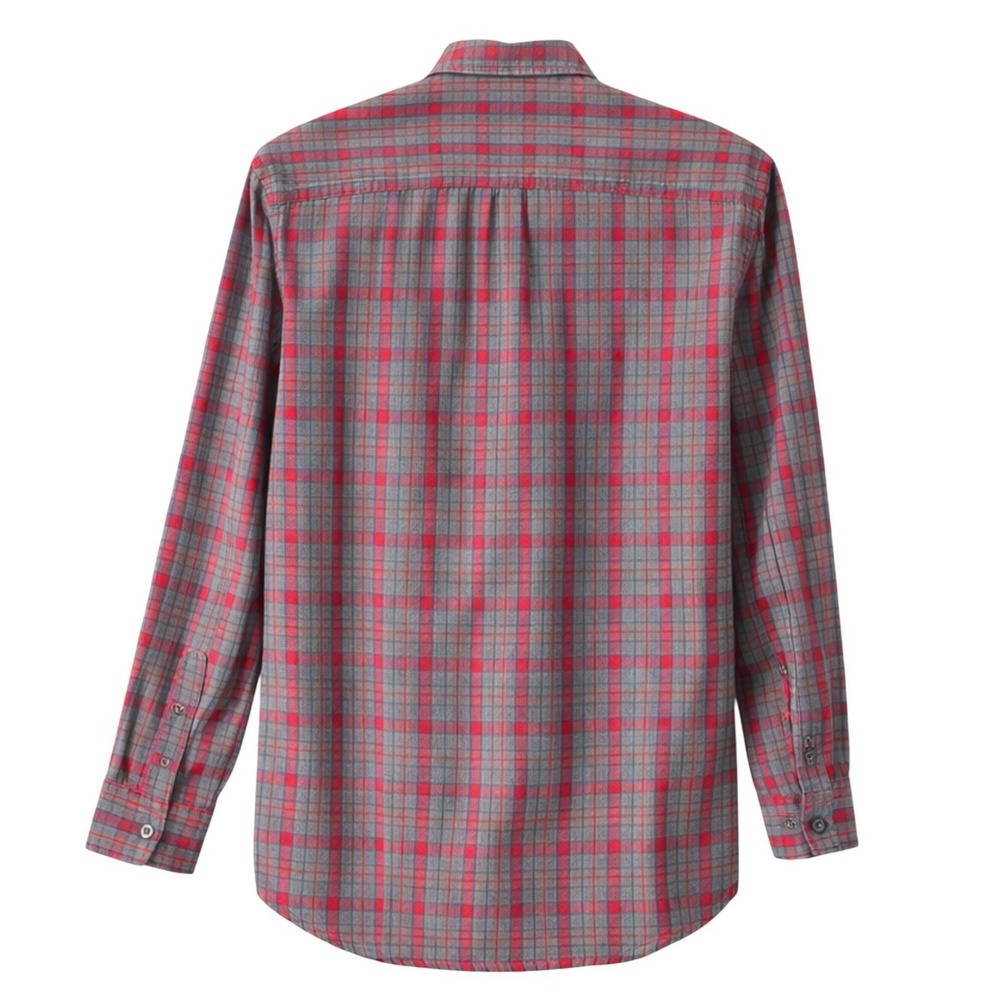 J.Crew Mens Plaid Button Down Shirt Red‎ Gray Long Sleeve Pocket Preppy M - Picture 3 of 8